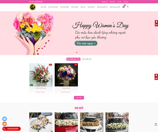 Mẫu website hoa tươi đẹp mà OMNIS hướng tới