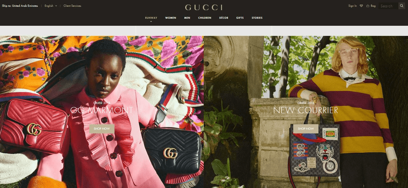 Website thời trang Gucci