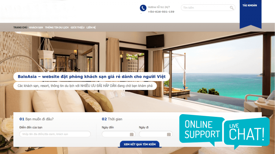 Website nhà hàng khách sạn đặt dịch vụ dễ dàng