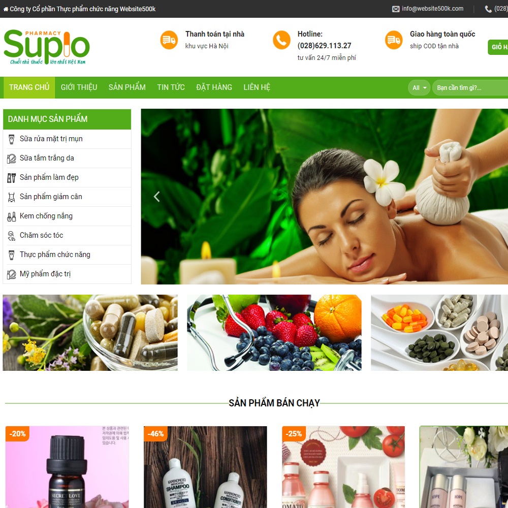 Thiết kế Website bán hàng dược phẩm